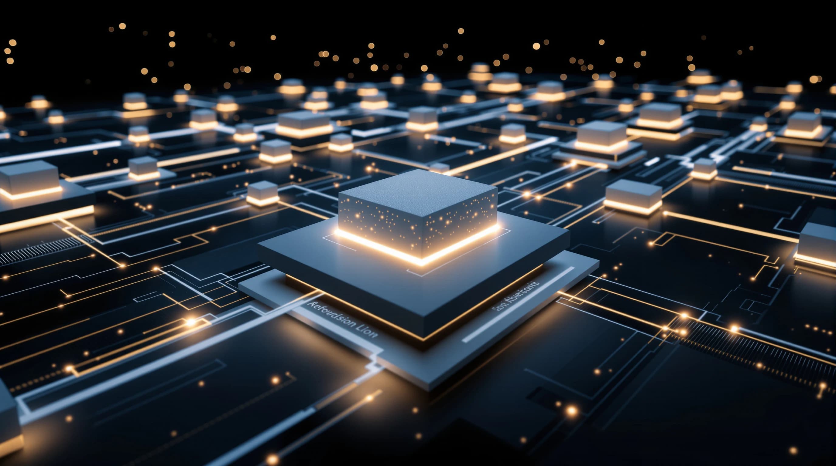 Abstract 3D visualization of interconnected nodes connected by luminous pathways, representing multi-agent coordination and data flow in distributed systems.
